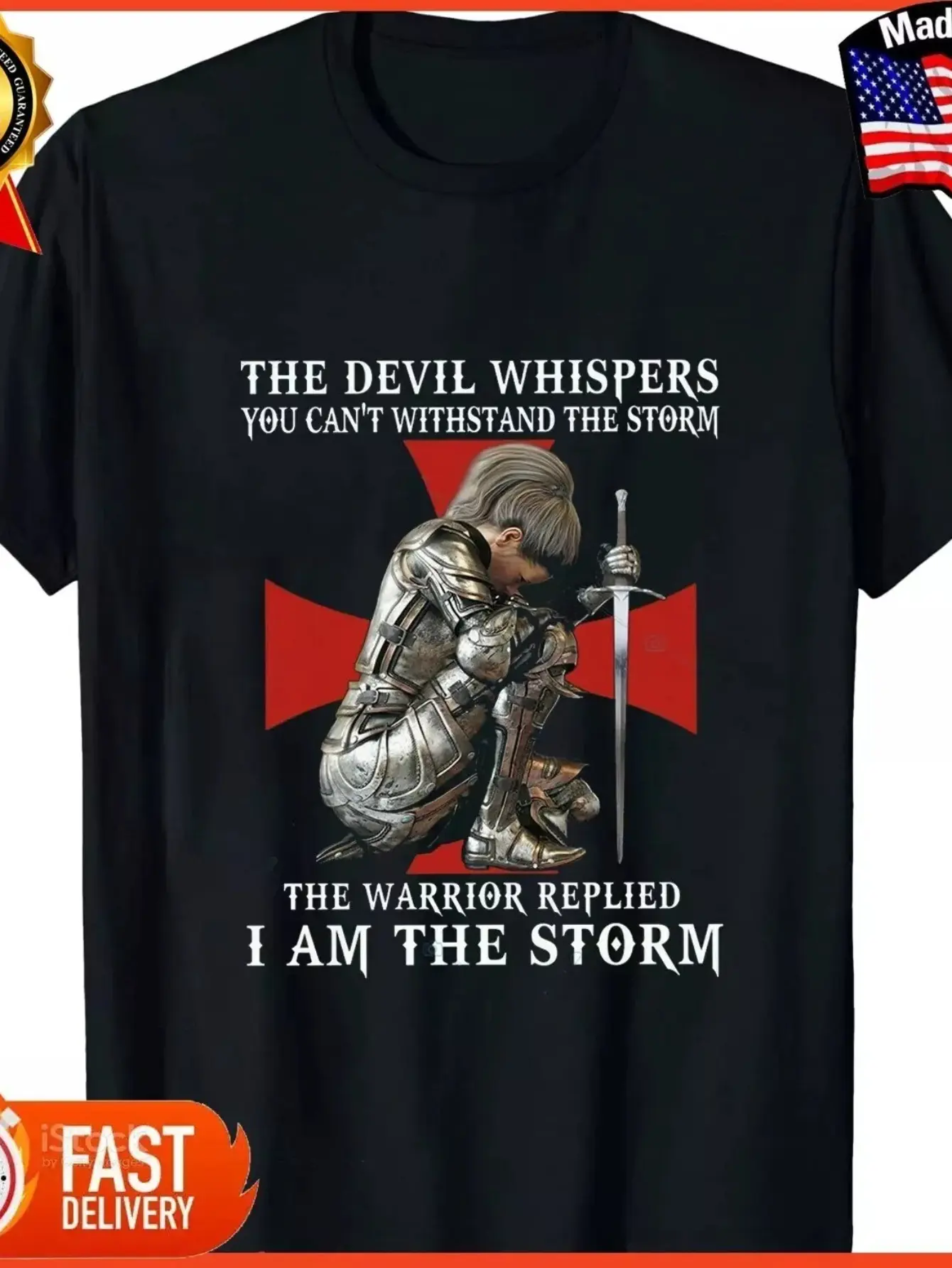 Christian Knight Templar T-Shirt, Warrior of God,