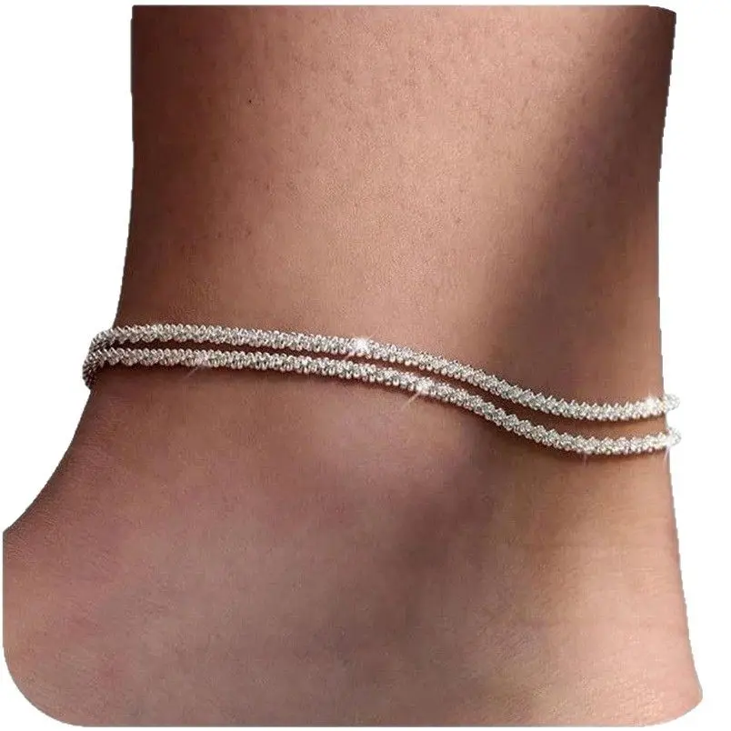 Caterpillar Feet Chain Adjustable with Tail Diamond Fashion Hip Hop Versatile Cool Cuban Chain Double Fried Dough Twists Chain Gold Silver Caterpillar Feet Chain