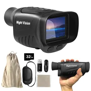 Night Vision Monocular, 2.5K Infrared Night Vision Goggles With 8X Digital Zoom, 32GB TF Card & Card Reader, Photo/Video/Playback 3 Modes, Rechargeable Battery