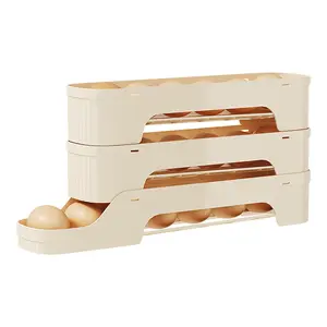 Rolling slide egg storage box, food-grade refrigerator side door egg tray, dedicated preservation box, organization marvel egg  dispenser  done  right