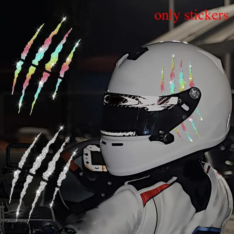 Motorcycle Helmet Sticker, Waterproof Self-adhesive Vinyl Decals for Racing Helmets, Scooter Body, Motorcycle Tanks, Motorcycle Party Personalized Glittery Decals