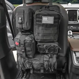 Tactical Car Seat Back Organizer, Universal Upgraded Vehicle Panel Organizer with 5 Detachable Molle Pouch Bags fits All Cars change organizer