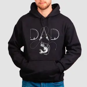 Dad Fishing Rod Graphic Hoodie, Minimalist Angler Line Hoodie, Funny Fishing Dad Gift, Outdoors Fishing Shirt, Fisherman, Unisex Sweater Pullover Tee