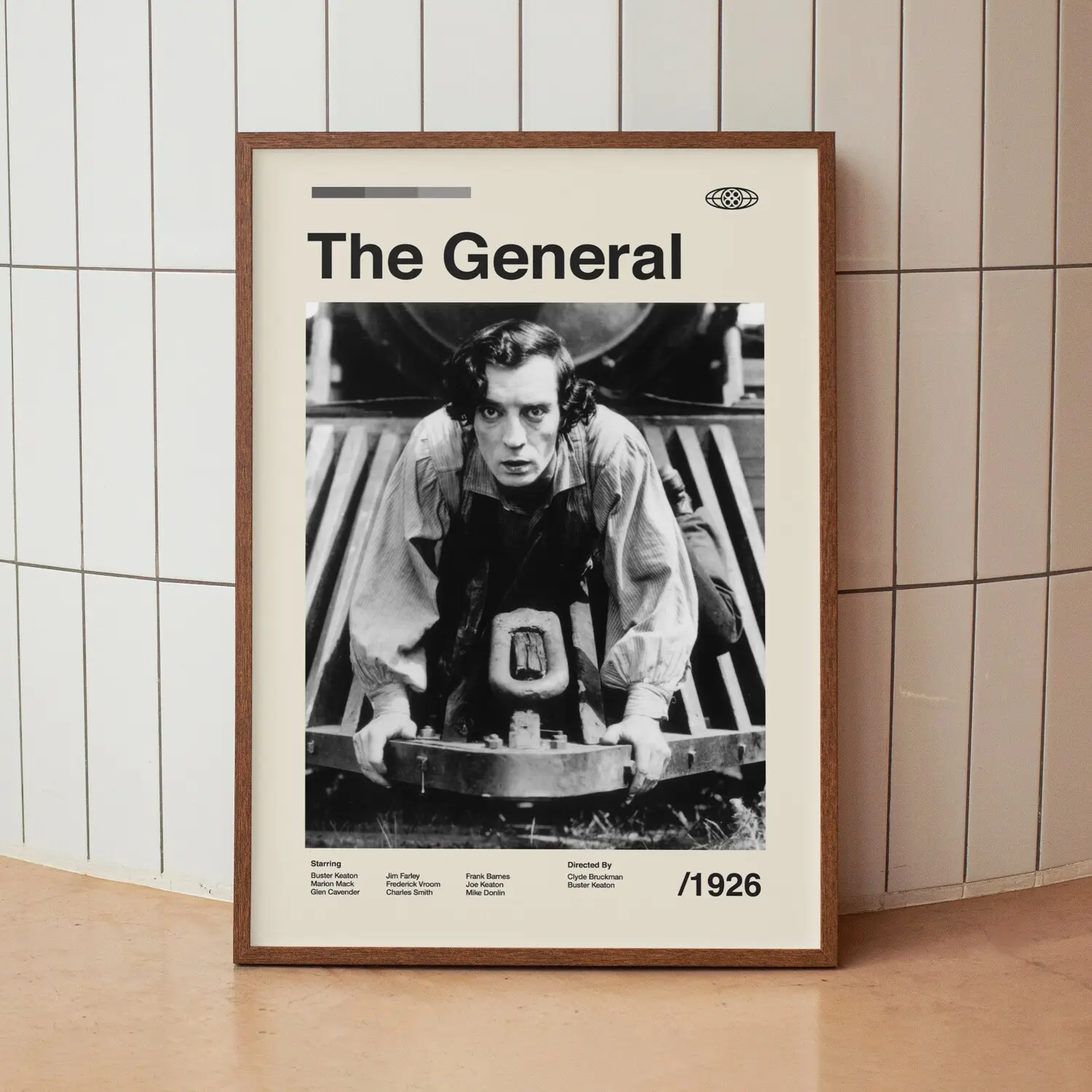The General Wall Art Print - Buster Keaton Movie Poster - Retro Minimalist Midcentury Art