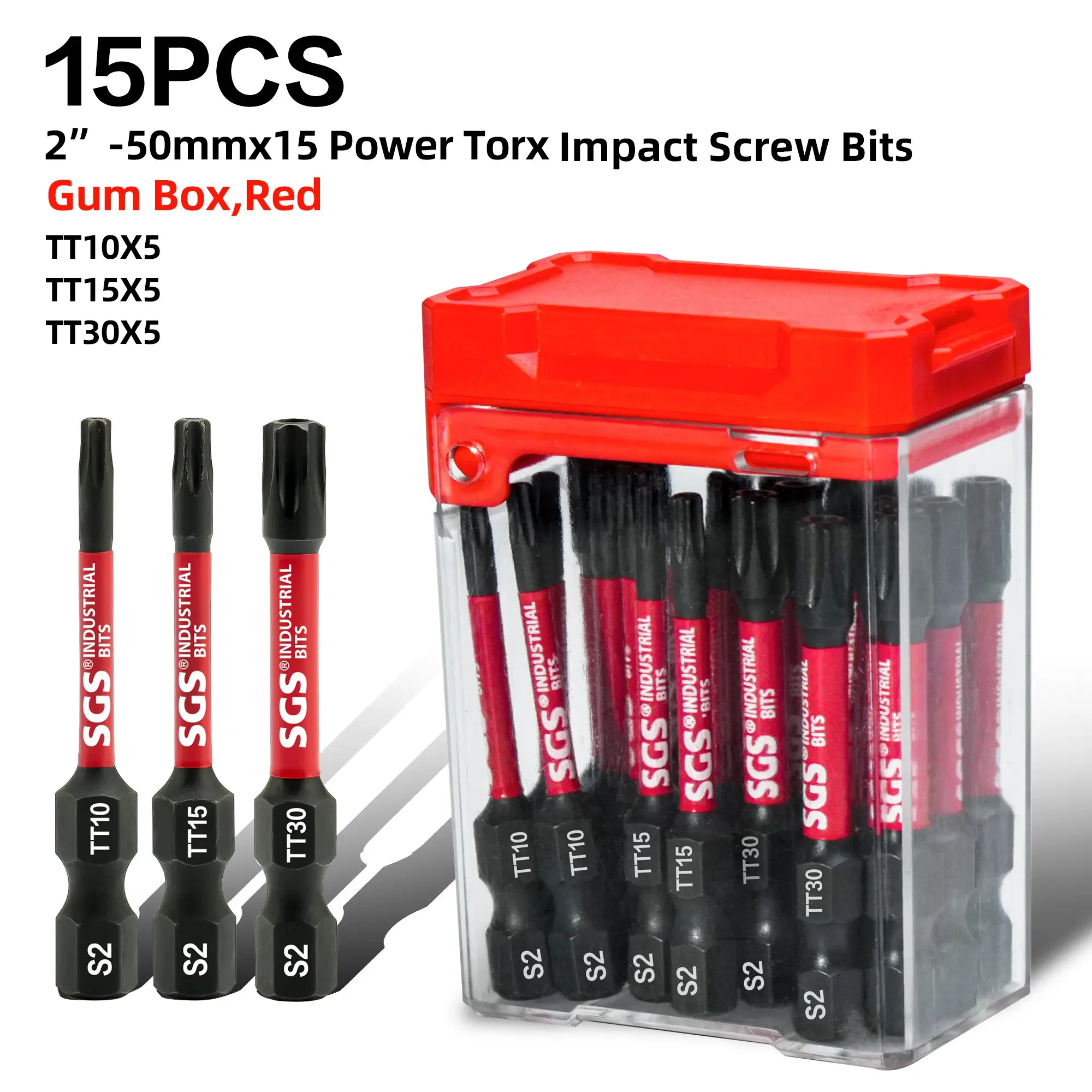 15pcs 50mm Mixed Screwdriver Heads Tt10/tt15/tt30, S2 Alloy Steel, High Strength Magnetic, Anti-Friction, Ideal for Woodworking and Home Repair, Hardware