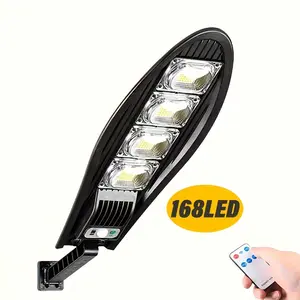 Outdoor Solar Light Set 168 LEDs Solar Flood Light Strip with Motion Sensor and Remote Control 180° Adjustable Solar Light 3-Mode Outdoor Solar Light Ideal for Yards, Walls, Garages, and Patios