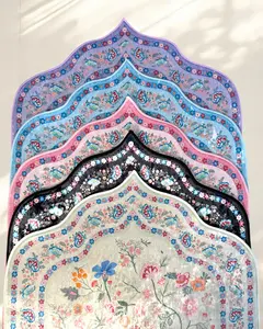 Low Stock! Floral Ice Velvet Padded Prayer Mats Quality Prayer Rugs