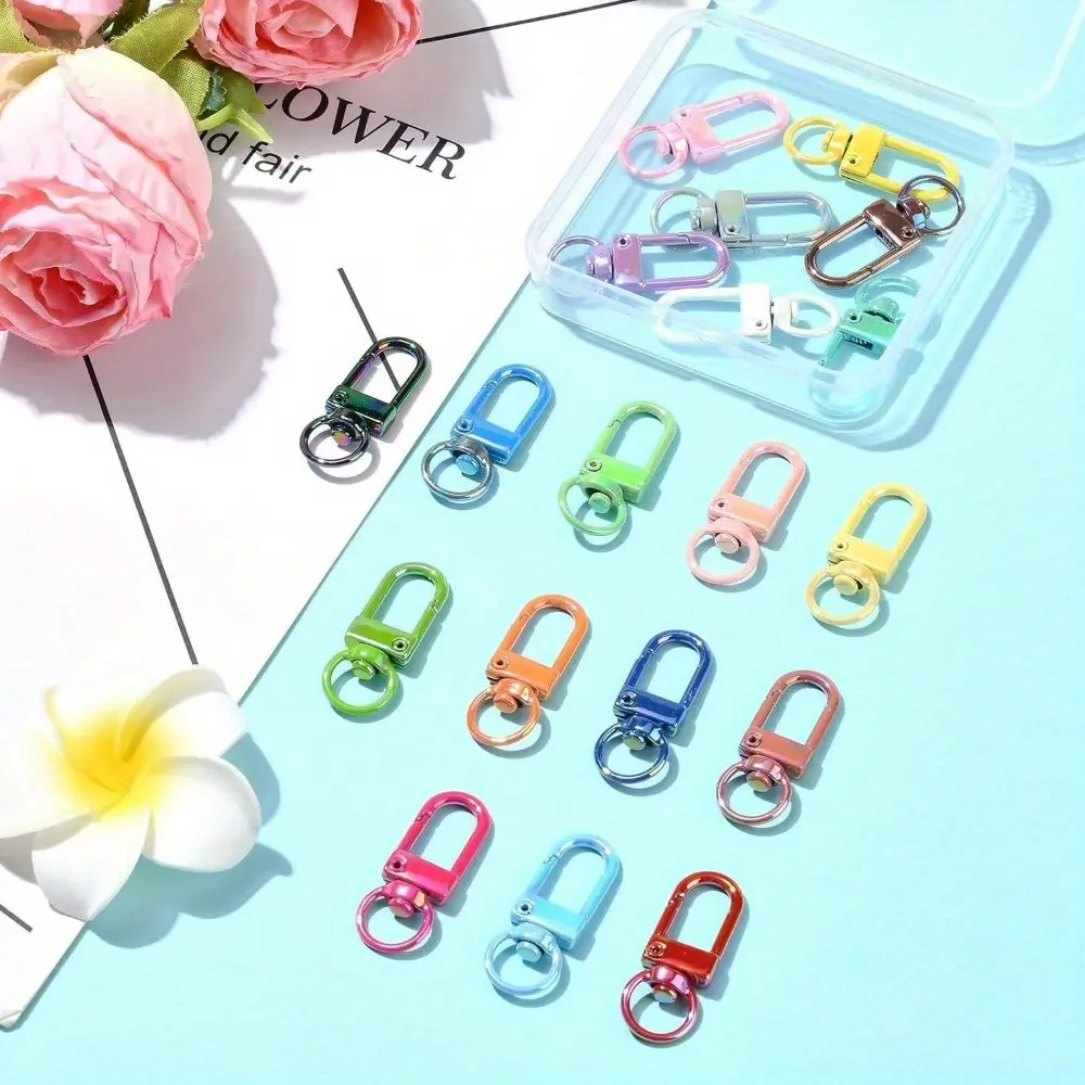 Durable Zinc Alloy Rotary Keychain Clips - 100PCS Metal Door Clasps for DIY Crafts, Dog Collars,Bag Doll Hanging Buckles, Lanyard Swivel Snap Hooks,Heavy Duty Lobster Claw Clasps