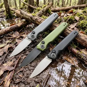 KS7551 folding knife, pocket knife, fruit knife, EDC multi-tool, aluminum alloy handle, D2 stainless steel blade, high-quality craftsmanship, men’s gift