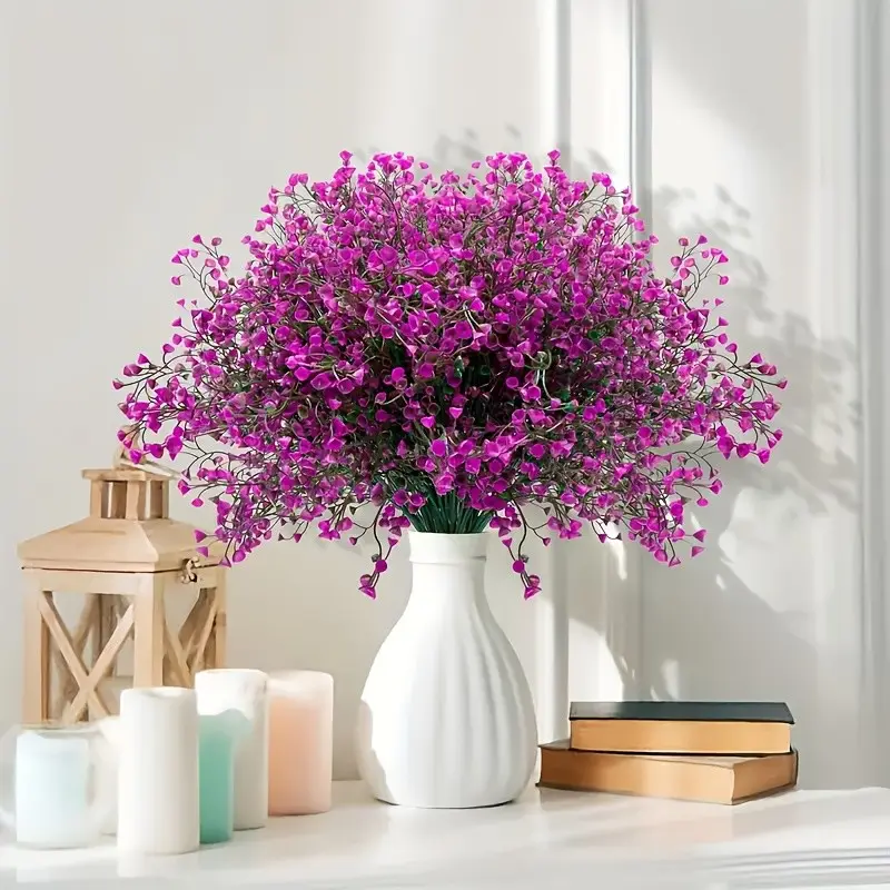 12 Bundles of Artificial Plants, Artificial Lavender Plant, UV Resistant Decorative Fake Greenery, Home Decor, Wedding, Indoor & Outdoor, Garden, Valentines, Mothers, Fathers Day