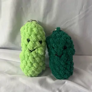 Handmade Crochet Pickle Keychain