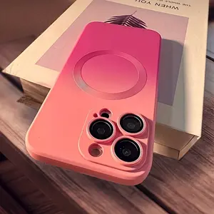 Gradient Magnetic Wireless Charging Phone Case for iPhone 16 Pro/16 Pro Max/16 Plus/16/15/14/13/12/11 Pro Max – Protective Soft TPU Cover with Camera Lens Protector