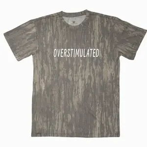 Overstimulated Mossy Oak Camoflage T-Shirt Funny Sensory Overload Humor Tee 9