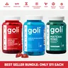 3 Bottles of Goli Best Seller Bundle: Ashwagandha KSM-66, Apple Cider Vinegar, Matcha Mind supplement with Cognizin, Vitamins D2 and B12