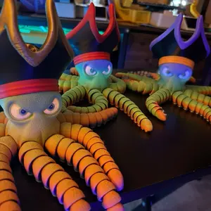 Pirate Octopus Kraken with 164 Embedded Magnets Fully Poseable 3D Printed Octopus for Fidgeting Gifting & Decor Magnetic Metal