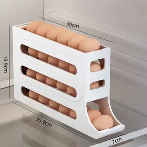 Sliding Egg Storage Container-Convenient Automatic Rolling Boxes Organiser