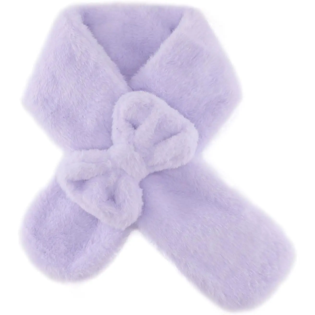 P-AS010 Kids' Polyester Fuzzy Fleece Scarf - Adjustable, Soft Winter Neck Warmer for Toddler Girls (Ages 2-14), Customizable Size, Solid Colors, School, Skiing