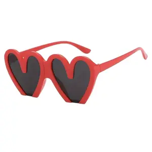 RED Love Frame Anti Glare Sun Shades Glasses for Women and Men