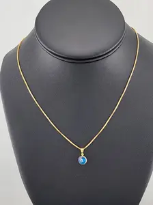 Sterling Silver 925 Evil Eye Pendant – Light Blue Charm Necklace for Protection