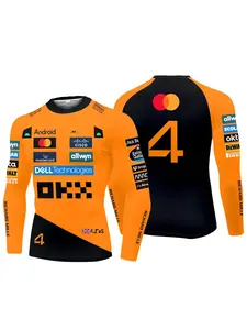 Oscar Piastri 81 Mock Neck Compression Shirt Men's Norris 4 Racing Fans Top Outdoor Sports Gym Quick Dry Long Sleeve T-shirt