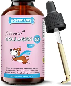 Premium Collagen for Dogs Liquid Support for Skin Coat Hips and Joints with Hyaluronic Acid and Types I II and III Collagen Made in USA Daily Wellness Formula for Joint Mobility and Shiny Coat Pet Health Supplement