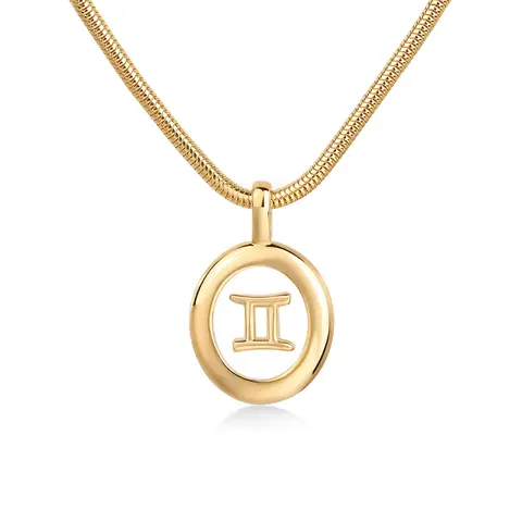 PAVOI 14K Gold Plated Women's Floating Astrology Pendant Necklace with Zodiac Charm