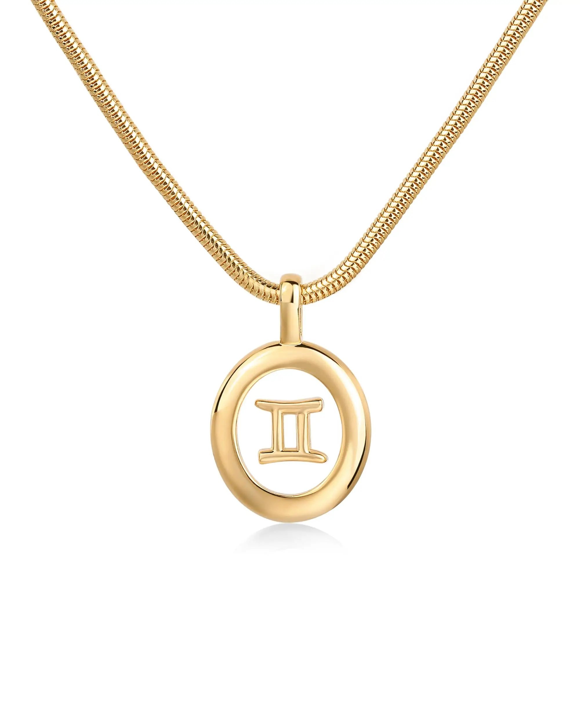 PAVOI 14K Gold Plated Women's Floating Astrology Pendant Necklace with Zodiac Charm