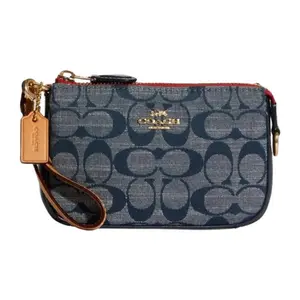 COACH Nolita 15 Signature Jacquard and Leather Crossbody Bag in Denim Blue