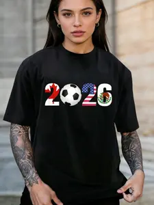 Women's Summer Casual Fashion Round Neck Short Sleeve T-Shirt, Loose-Fitting European Style Commuter Top, Available Now