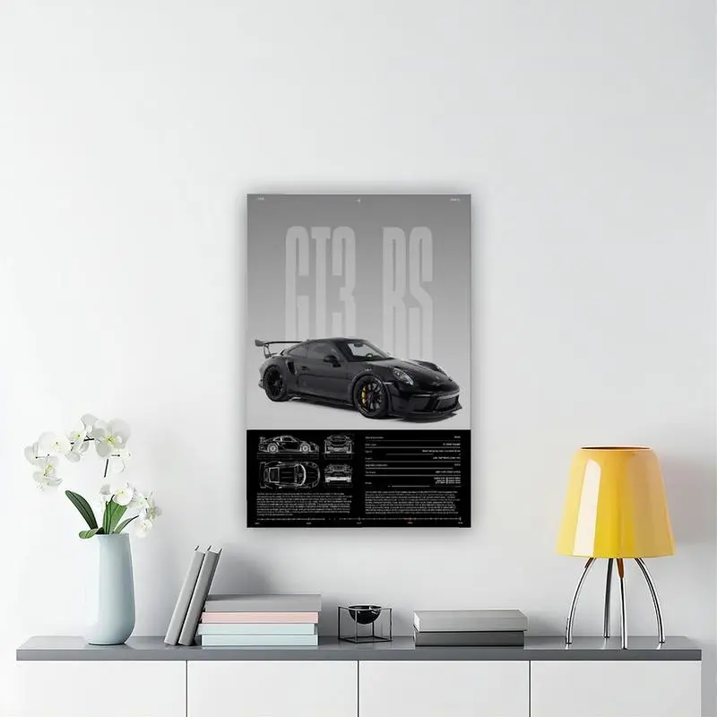 PORSCHE 911 GT3 RS 991.2 Artistic Wall Poster - Physical Paper Print, Modern Cool Design, Border-Included, Unframed, Multi-Size Home Decor Supplies, Decoration Items Shipped in a Tube