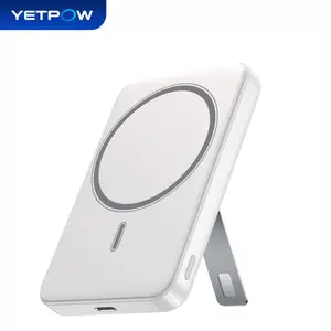 YETPOW Portable Charger Power Bank, 10000mAh Magnetic Wireless Charger with Stand, USB-C PD 20W Fast Charging Portable Phone Charger, Compatible with MagSafe iPhone 17/16/15/14/13/12 Series, W20