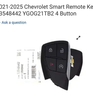 2021-2025 Chevrolet Smart Remote Key 13548442 YGOG21TB2 4 Button