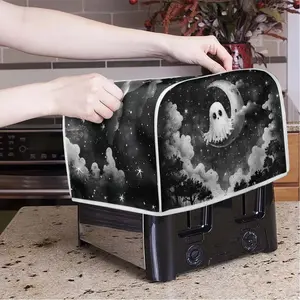 Halloween Cute Ghost Print Polyester Canvas Toaster Cover Dustproof Foldable Washable Bakeware Protector Gift for Men Women Small Kitchen Appliance Toaster Dust Covers
