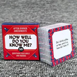 How Well Do You Know Me Card Game, 1 Box Interactive Entertainment Game Set, Suitable for Family & Friends Gatherings, Party Game Cards