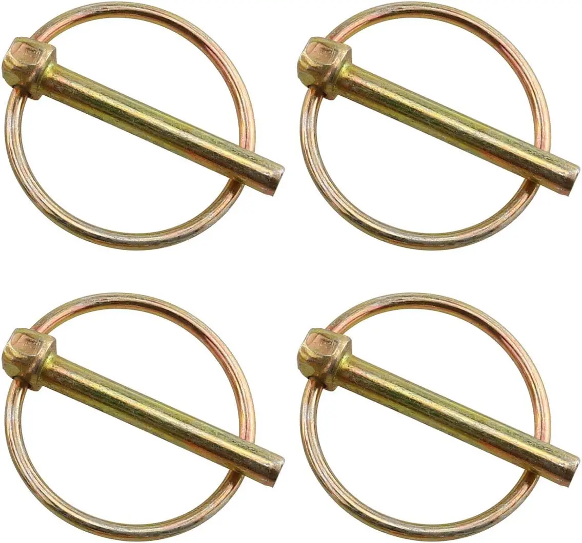Linch Pin 4 count 45mm Heavy Duty Lynch Pin Shaft Locking Pin Fastener Assortment Kit for Farm    Mowers Trolleys and Carriages M6(1/4Inch)