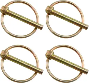 Linch Pin 4 count 45mm Heavy Duty Lynch Pin Shaft Locking Pin Fastener Assortment Kit for Farm    Mowers Trolleys and Carriages M6(1/4Inch)
