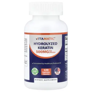 Vitamatic Hydrolyzed Keratin, 120 Vegetable Capsules (250 mg per Capsule)