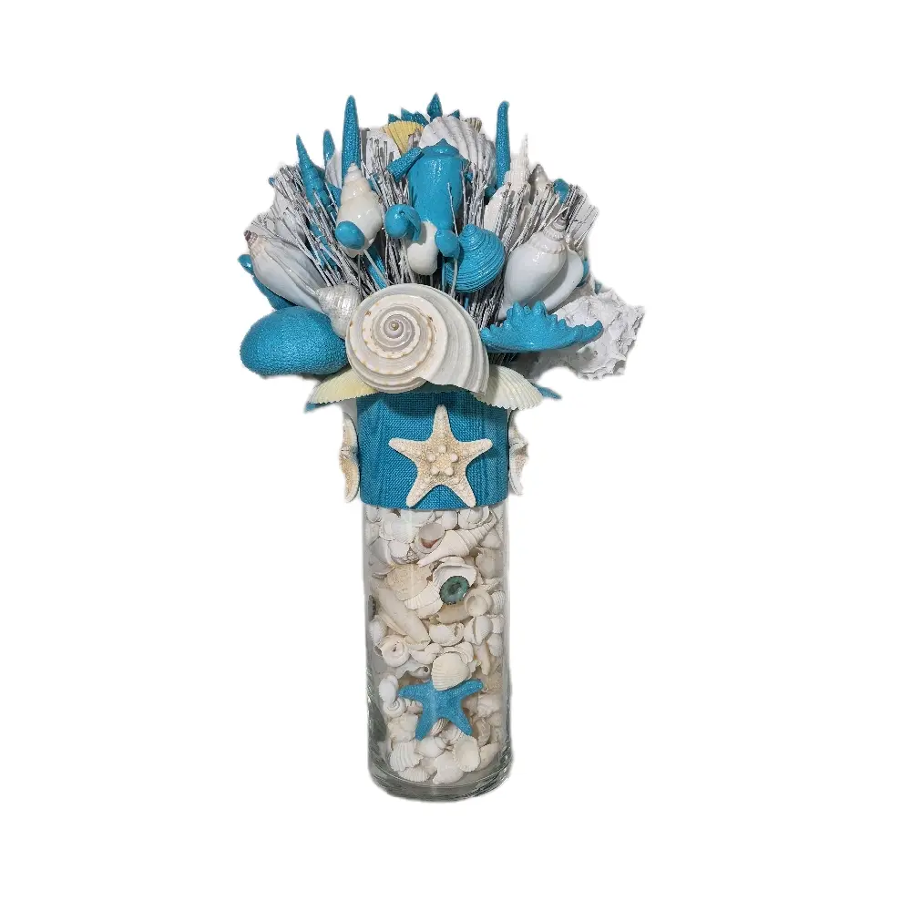 Seashell Bouquet in Tahiti Blue Color