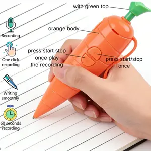 Carrot Digital Voice Recorder Pen Smooth-ink Ballpoint Refill Creative Carrot Design Functional New Special Child Toy Gift Pen