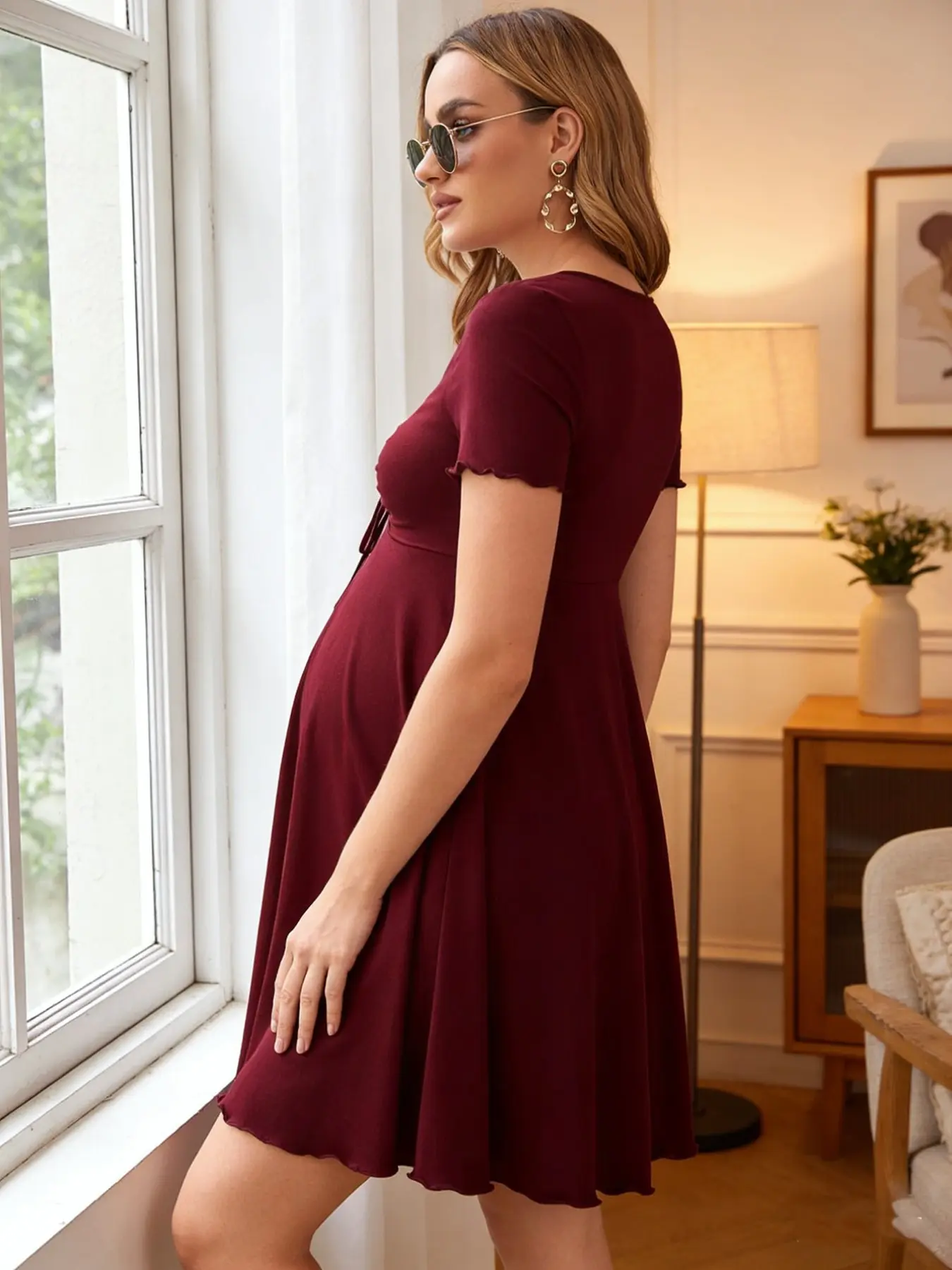 Summer casual red maternity dress, Casual Fit Maternity, versatile and  comfortable sports maternity short dress, Maternity Clothing, Pregnant -  TikTok Shop