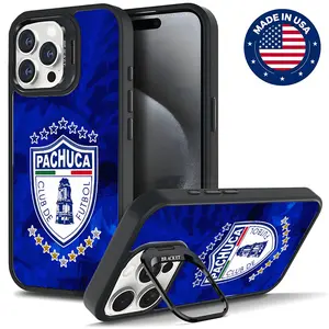 Pachuca FC Aesthetic Design Pattern Casing For iphone 16 15 14 13 12 Plus Pro Max Flaunt Mobile Phone Case Hard TPU Tough Metal Lens Camera frame Film With Bracket Protection Shockproof Anti-scratch love Smartphone