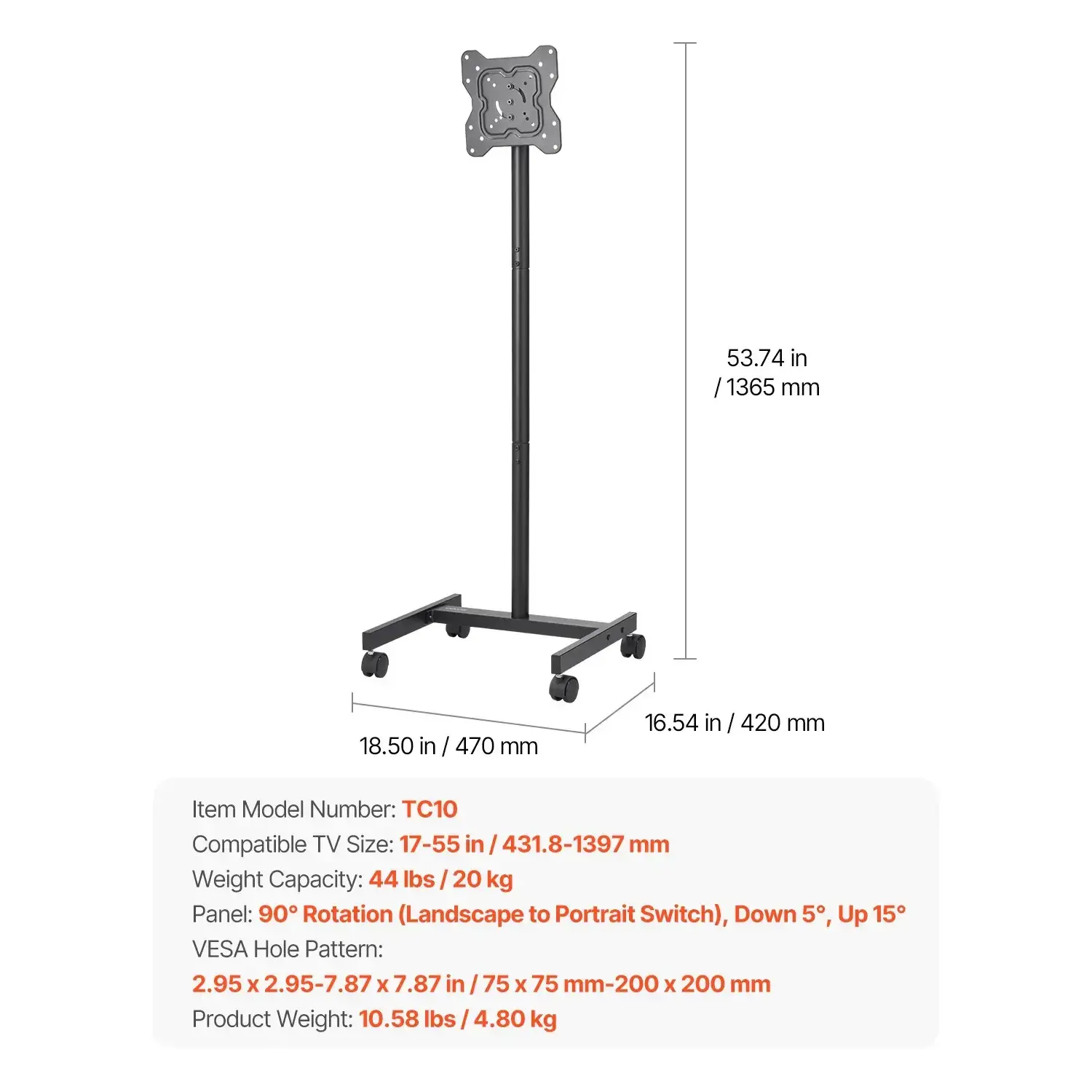 Single Bracket/No Tray