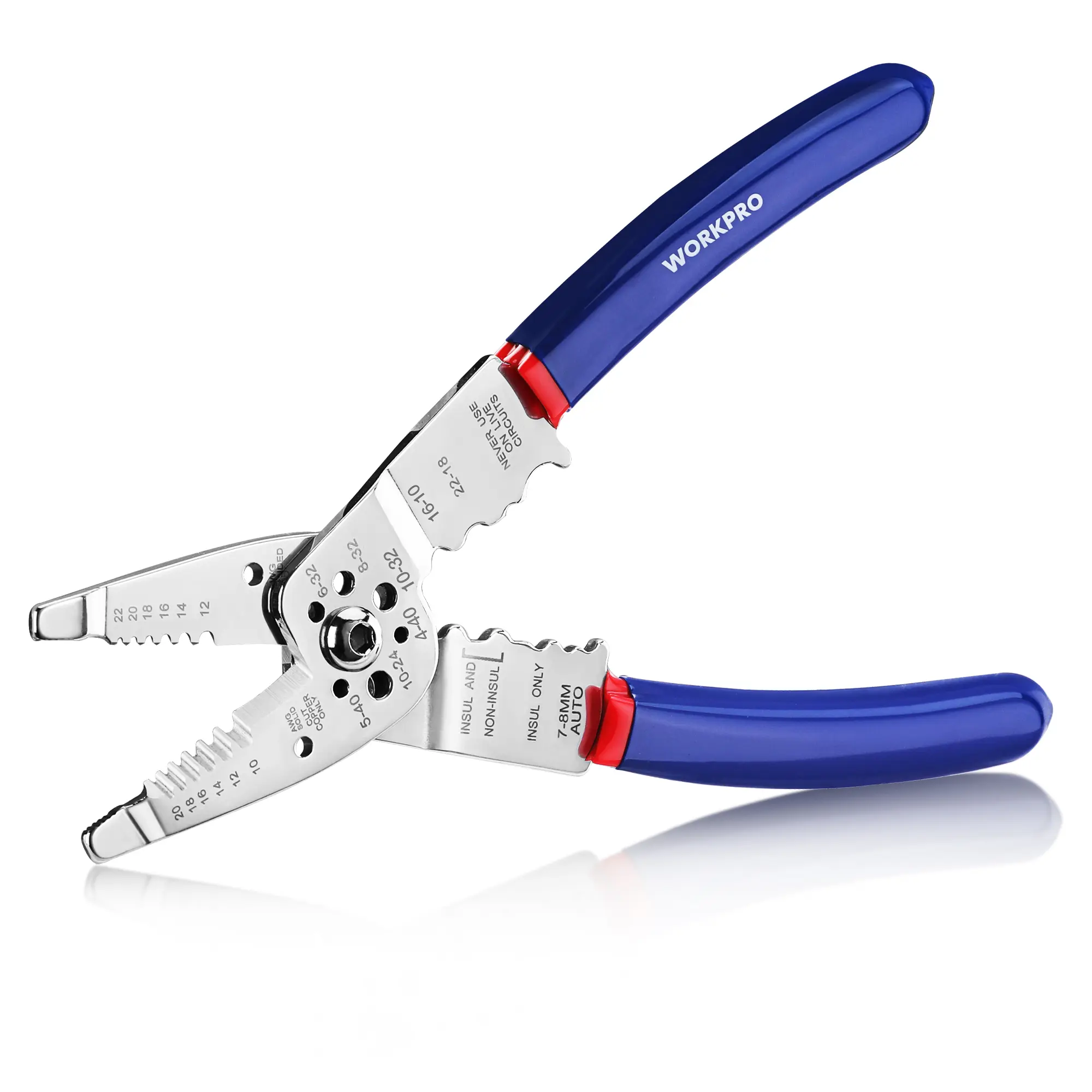 #fathersdaygift WORKPRO 8" Wire Stripper/Wire Crimping Tool, Wire Stripper Tools for 10-22 AWG,Wire Cutter, Wire Crimper, Cable Stripper, Wiring Tools and Multi-Function Hand Tool with Titanium Coated