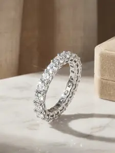 2 Pcs Full Paved Eternity Rings, 14K Gold Plated Women's Eternity Band, Hypoallergenic Stackable Wedding Band for Love, Elegant Jewelry Suitable for Daily Wear & Party Outfits #Ideal Gift for Her/Him