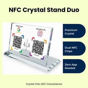 Dual NFC Crystal Stand – Choose 2 Functions – No App, No Subscription  tap