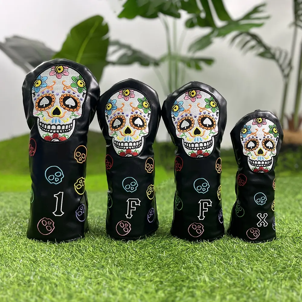 Golf Protective Cover, Fun Quirky Cool Skull Design Golf Accessories, Golf Gear, Waterproof Durable Material Best Protection for Your Golf Club