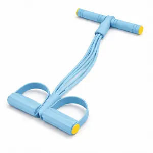 3-in-1 Pedal Resistance Band, 6-Tube Elastic Pull Rope with Handles, Adjustable Foot Pedal Exerciser for Home Use, Stretching, Arm & Leg Movement