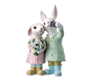 RC-Home Decor - 9" Easter Bunny Figurine Taking Selfie