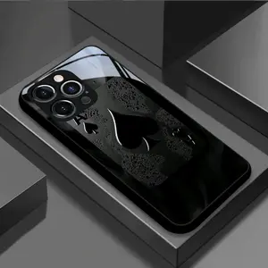 Tempered Glass Case with Business Design and Ace of Spades Pattern on Background for iPhone 17 16 15 14 13 12 11 PRO MAX PLUS AIR and Mini 16E AIR XR XS MAX Series - Modern & Shockproof
