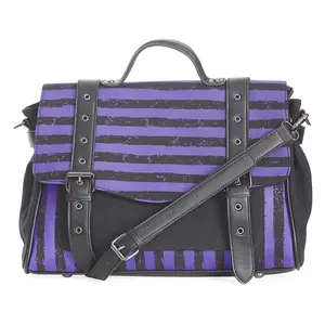 Purple Stripe Messenger Bag